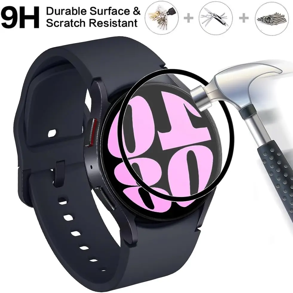 Protector de pantalla HD templado 3D para Samsung Galaxy Watch 6, película protectora curva de cerámica, 40mm, 44mm, 6 Classic, 43mm, 47mm