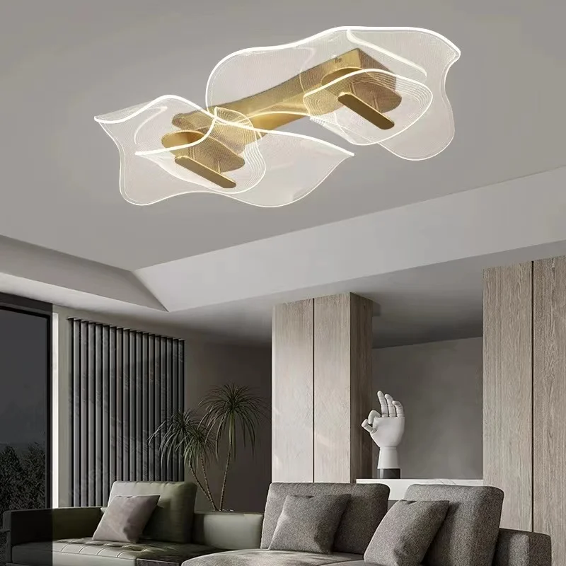 

Modern Art Ceiling Lights 2024 New Trend Nordic Dimmable LED Indoor Lustres Home Curve Acrylic Light for Dining Room Decoration