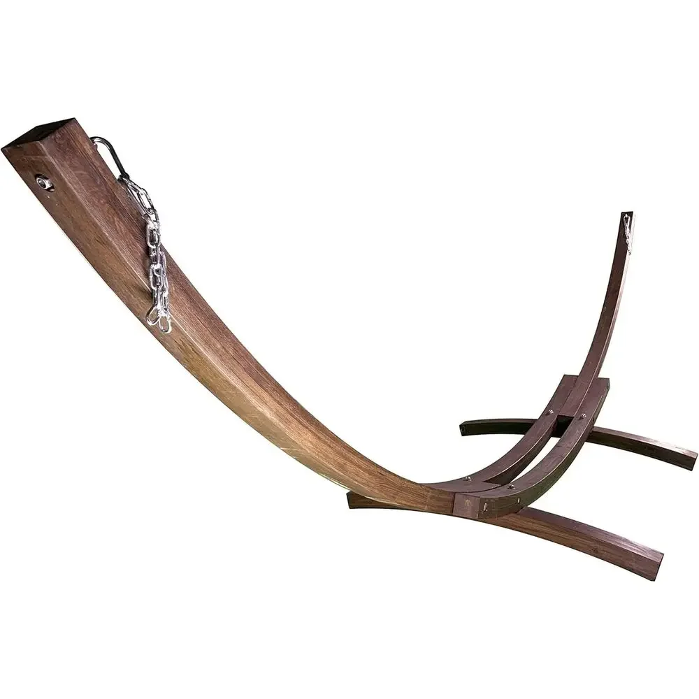 14 ft. Wooden Arc Hammock Stand - 450 LB Capacity, Coffee Stain Finish