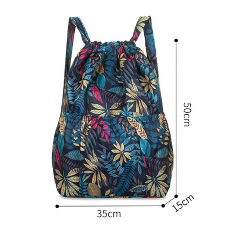 Women\'s Backpack Drawstring Large Capacity Lightweight Leisure Minimalist Portable Shopping Traveling Female\'s Backpack