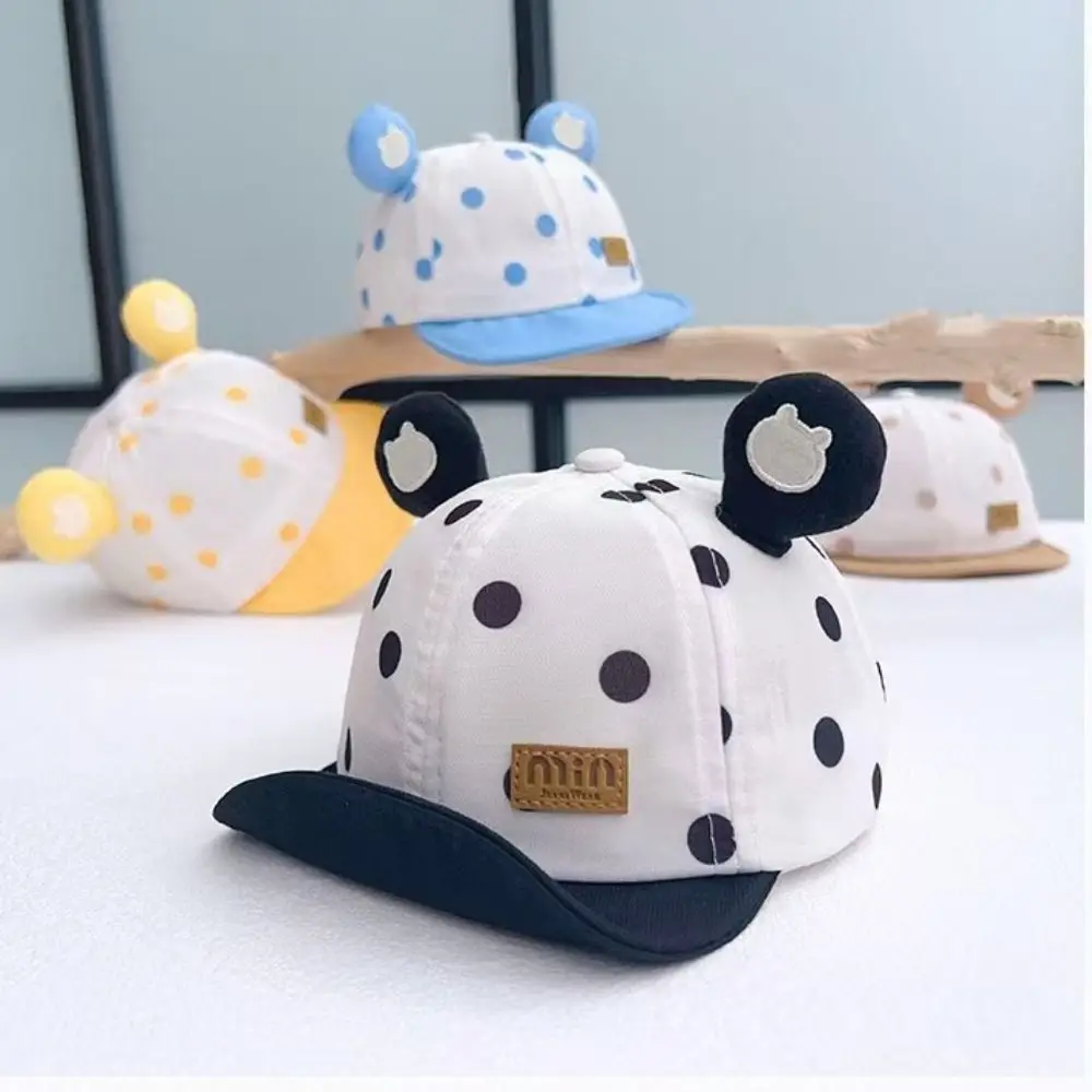 어린이용 곰 모양 버킷햇, 폴카 도트, 만화 태양 모자, 자외선 차단, 야외 소녀 비치 캡, 신제품