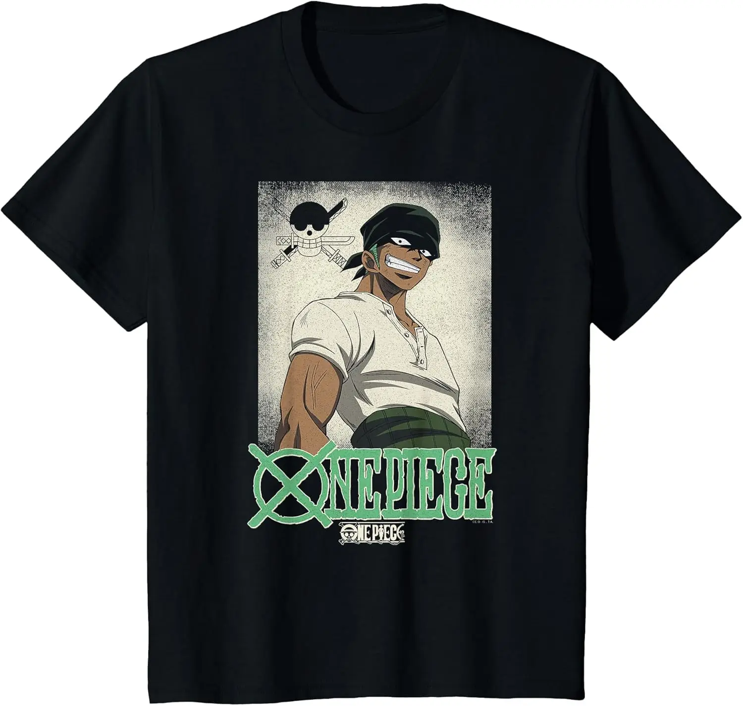 One Piece Anime Vintage Illustration Roronoa Zoro T-Shirt S-6XL