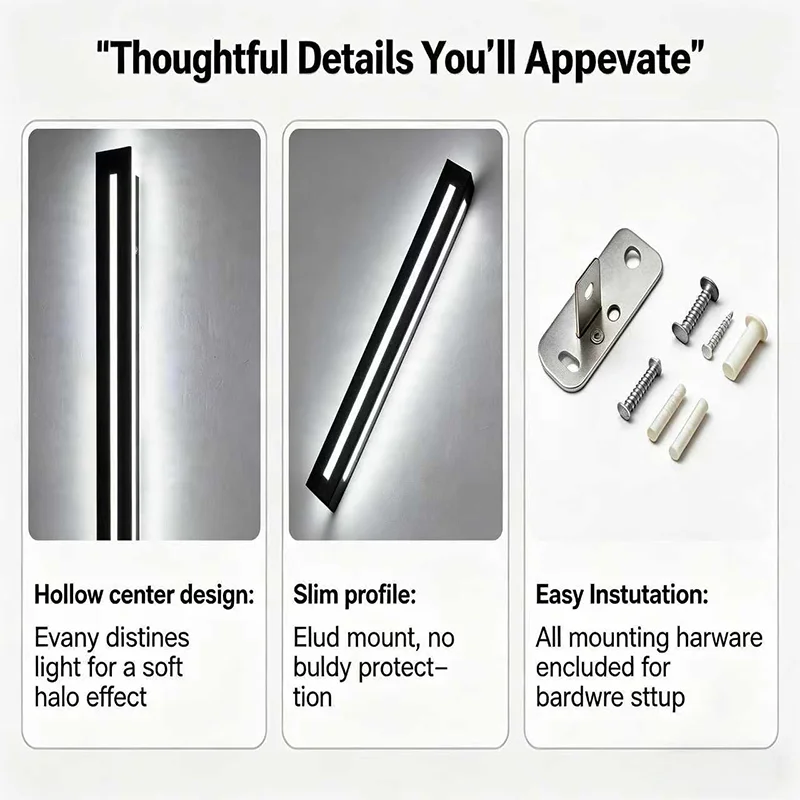 Long, Linear, Outdoor, Wall, Lamp, IP65, Waterproof, Porch, Courtyard, Villa, Garden, Garage, Exterior Wall, Wall, Lighting,