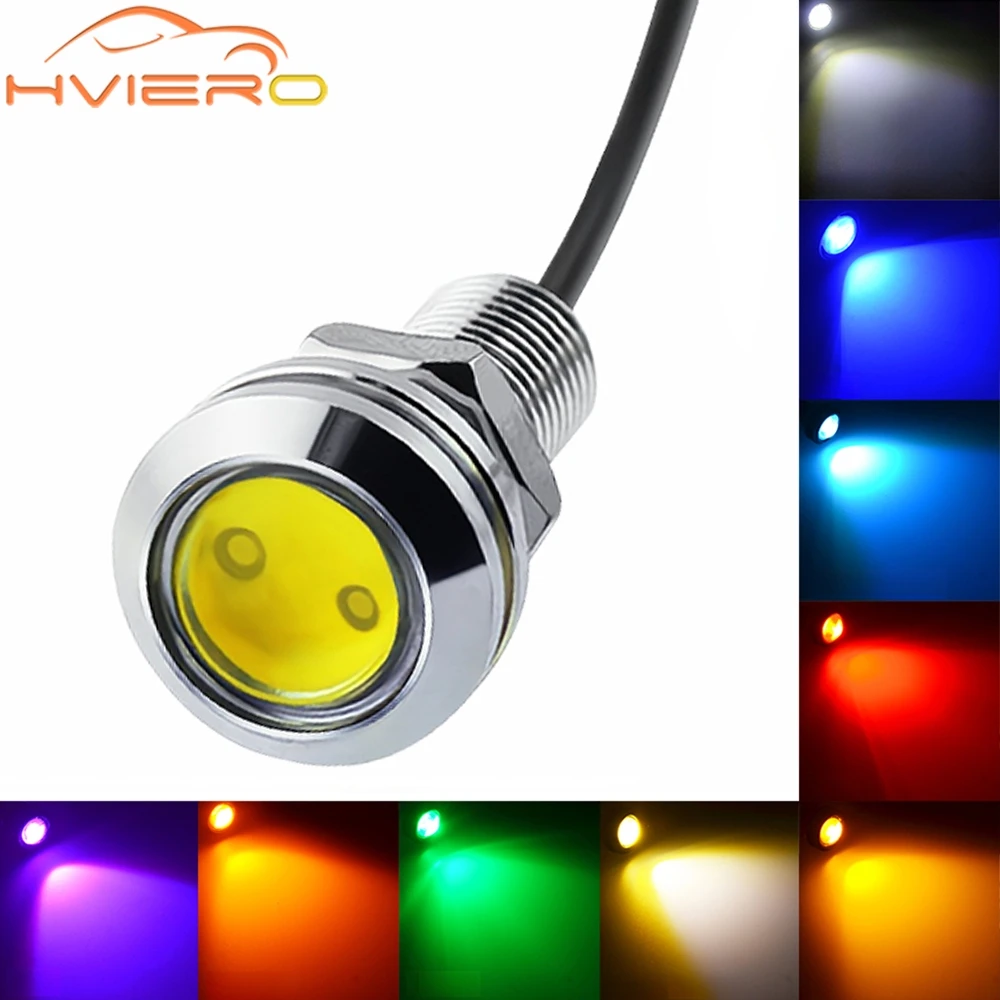 

18mm Auto DRL12V Led Eagle Eye Silver Shell Bulb DayTime Running Turn Signal Backup Parking Lamp Fog Light Waterproof Multicolor