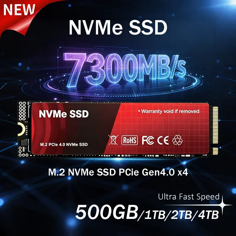M.2 2280 NVMe SSD PCIe4.0 X4 High Performance Solid State Disk TLC 3D NAND 500GB 1TB 2TB 4TB For PC Desktop Upgrade