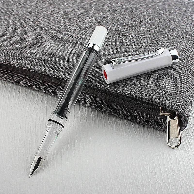 High Quality 3059 Piston Vacuum Fountain Pen Resin Transparent Quality EF/F Nib ink pen