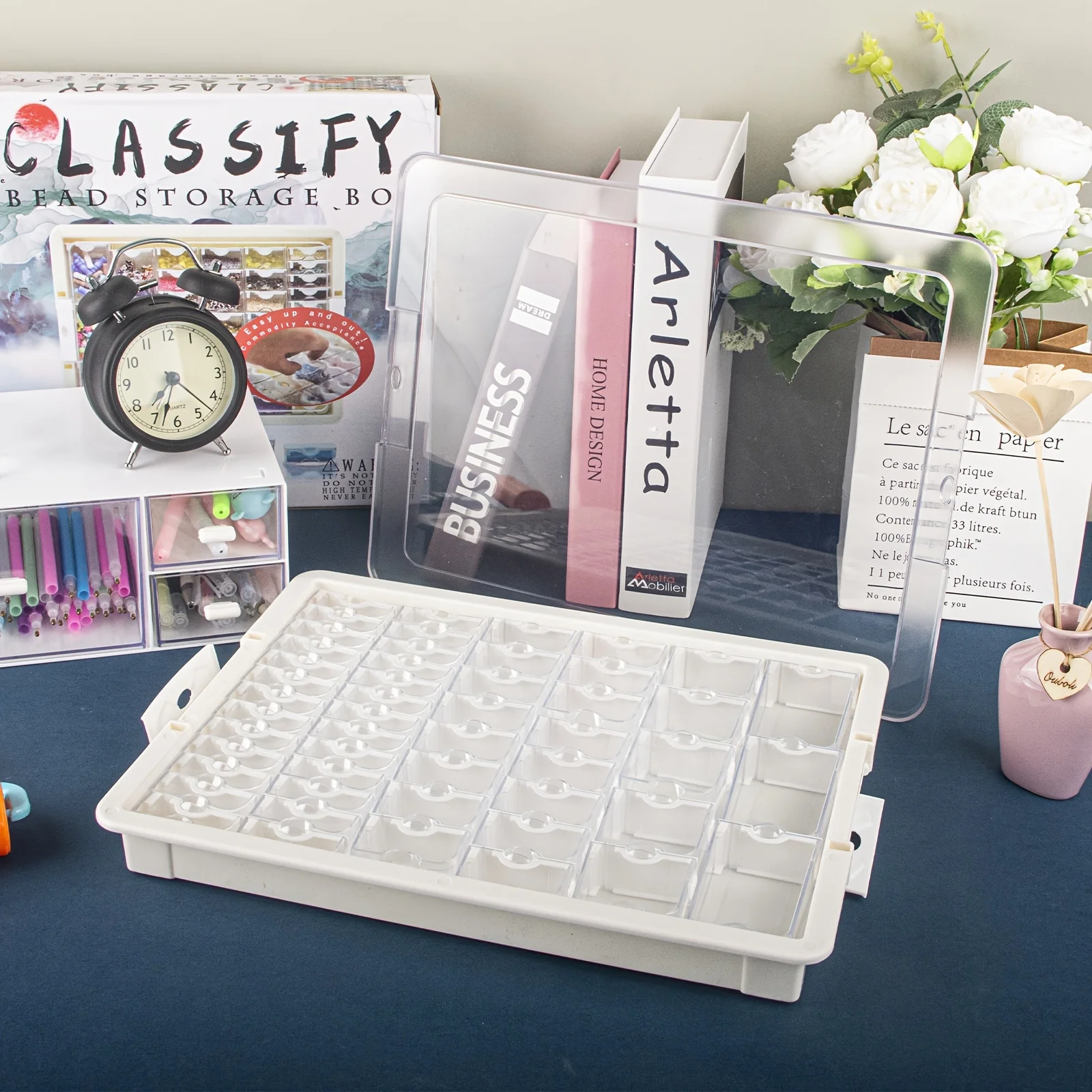 

42/50/78 отсеков для хранения принадлежностей для нейл-арта, алмазной живописи и ювелирных изделий — штабелируемые, с прозрачной крышкой для удобного просмотра, для хранения материалов и инструментов для рукоделия