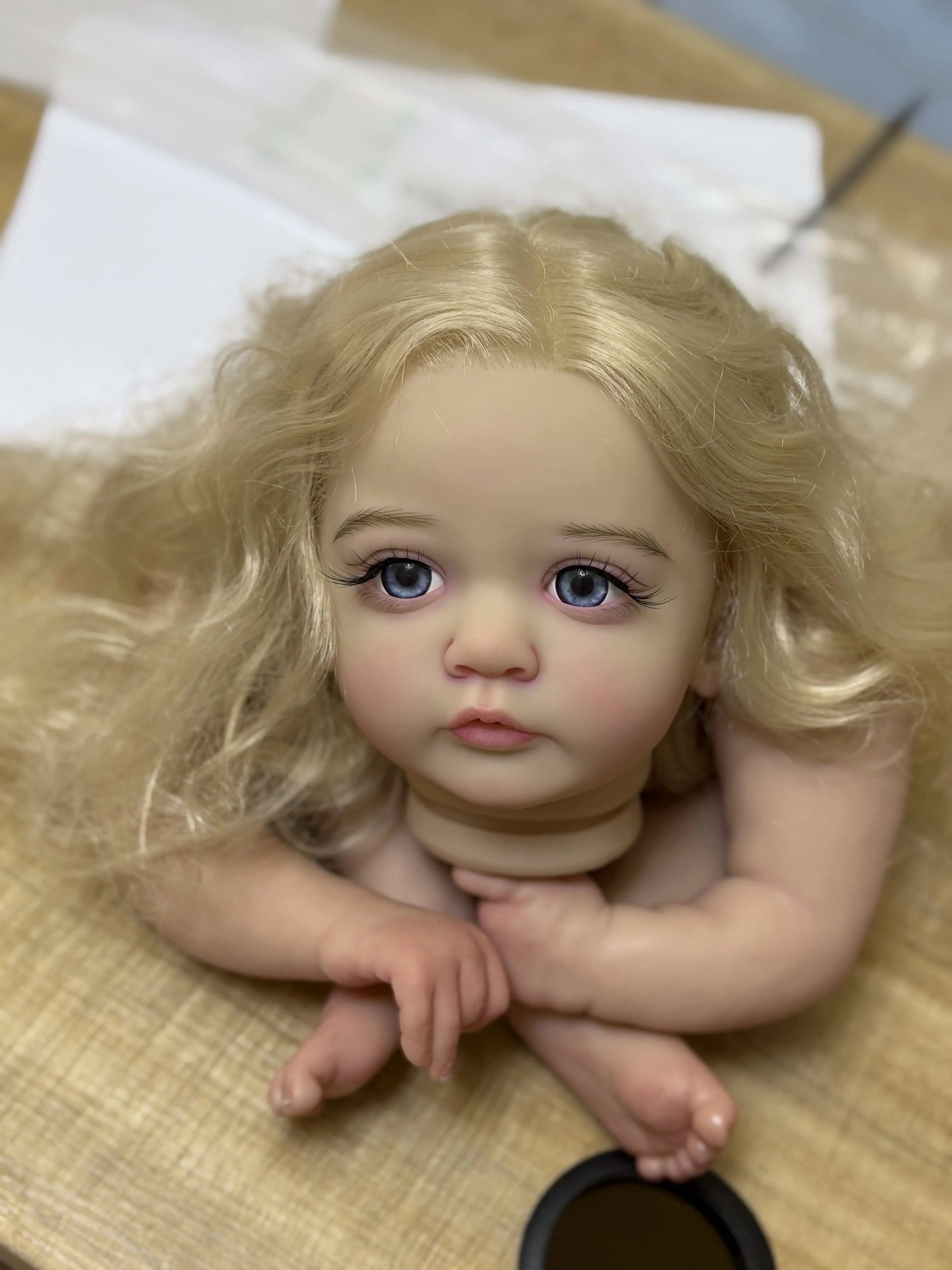 DLSカスタム限定版24インチリボーンドール アヤナ 手植えヘア ペイントキット DIYパーツ付き 布ボディ