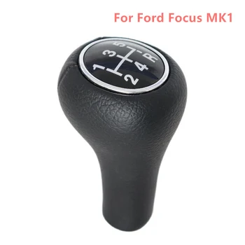 เกียร์รถเกียร์ Shift Knob สําหรับ Ford Focus MK1 1998 1999 2000 2001 2002 2003 2004 2005 หนังคู่มือ 5 6 ความเร็ว Gearstick อุปกรณ์เสริม