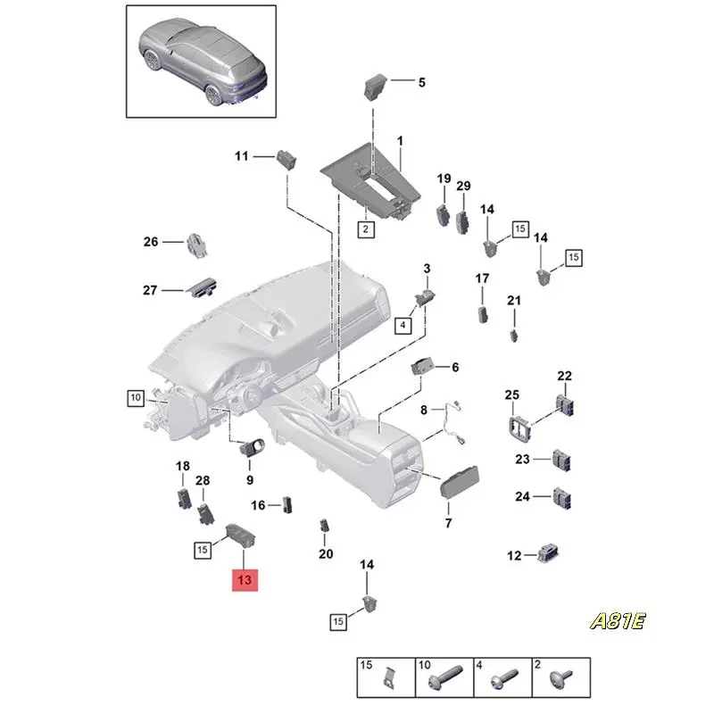 

2X Car Master Window Control Switch Button 971959858H For Porsche Cayenne Panamera E-Hybrid 2017-