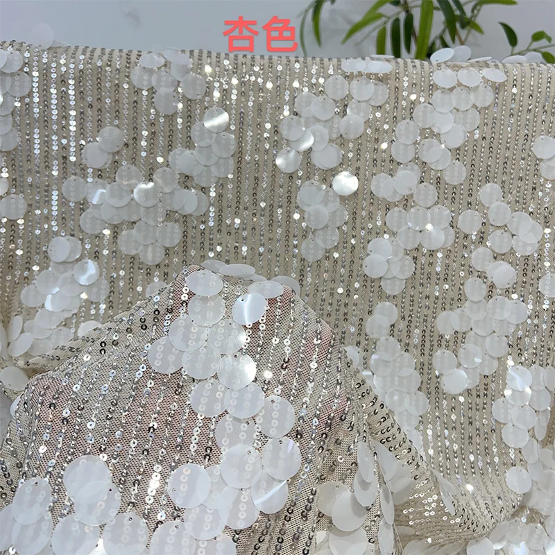 

6 Colors African Embroidered Straight Sequin With Big Lace Fabrics Nigerian French Fashion Elastic Mesh Party Dress Material