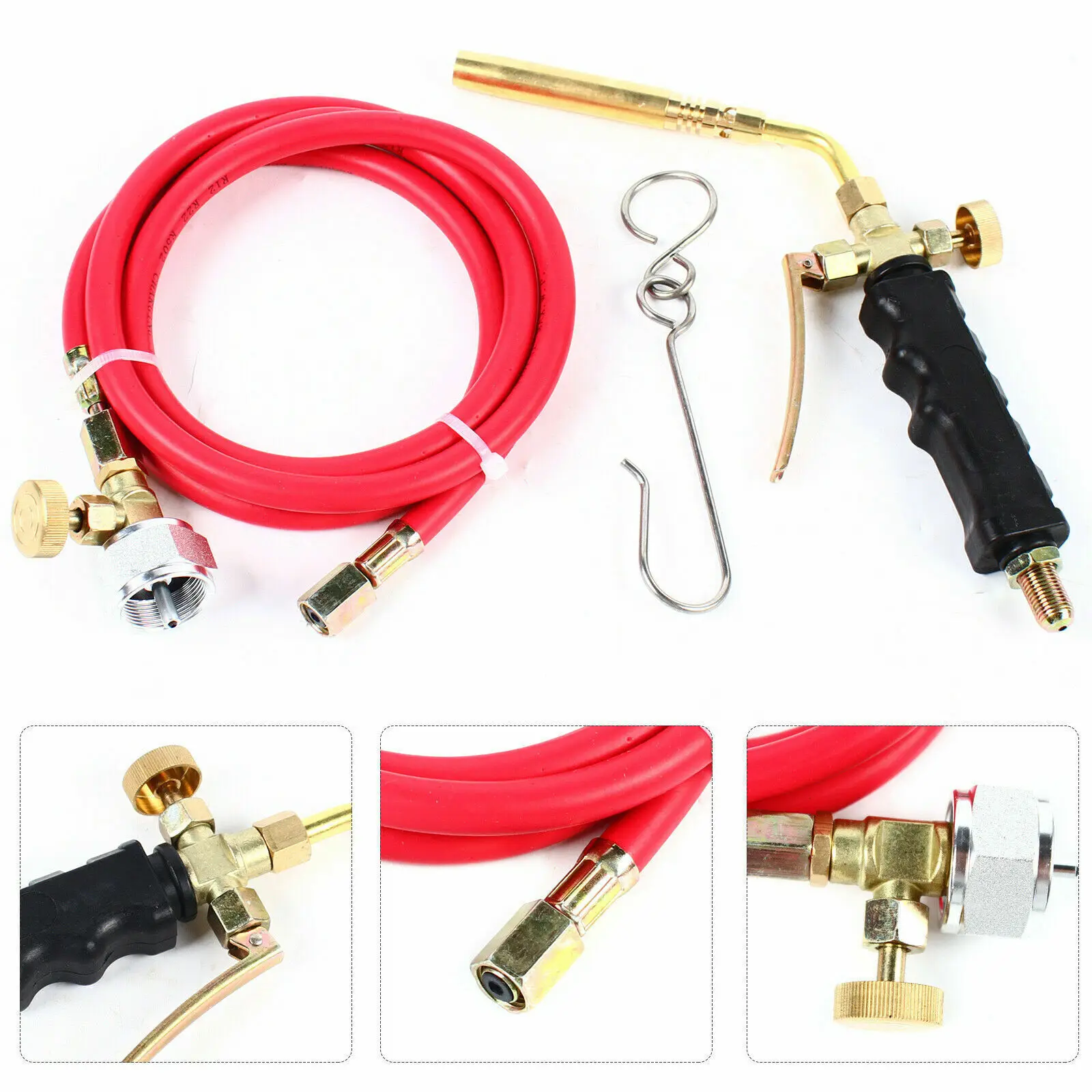 Mapp Gas Plumbing Turbo Burner Torch +Hose Propane Soldering Brazing Welding Kit