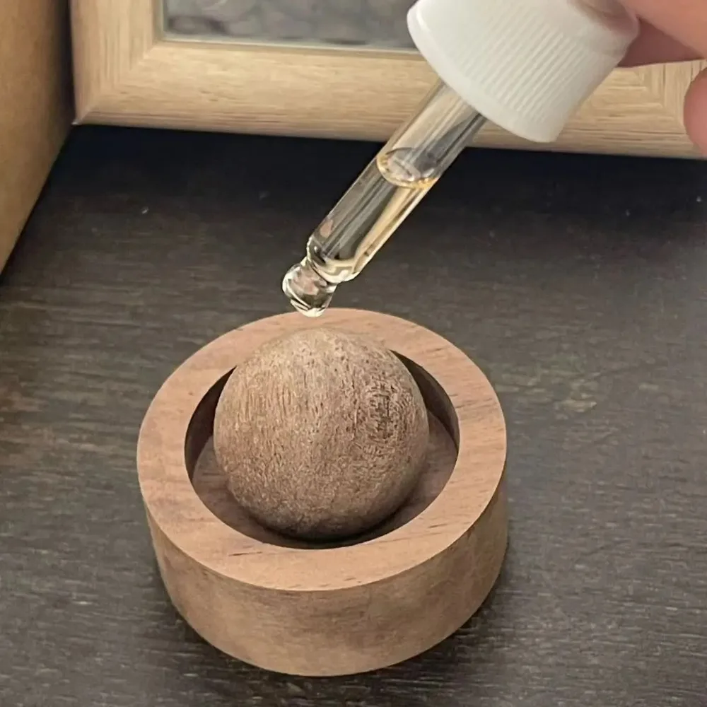 Aceite esencial esférico de madera maciza para mejorar la fragancia, aromaterapia para el hogar y el dormitorio, elimina el olor de la habitación con decoración del hogar