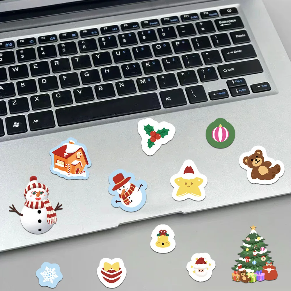 8 قطع مضحكة DIY الكتابة على الجدران عيد الميلاد ملصقات جعل سانتا كلوز البطريق الوجه لغز ملصقات عيد الميلاد الفن لوازم القرطاسية #3