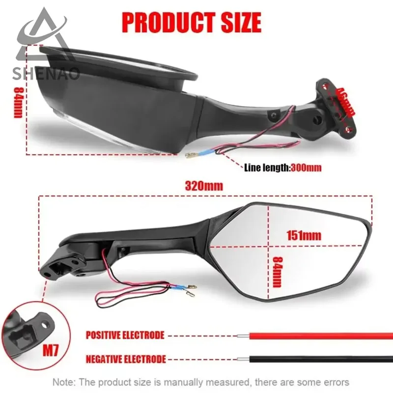 Motorcycle LED Rearview MIrror with LED Turn Signal Light Side Mirrors For Ninja ZX 10R ZX-10R 2011-2015 2016-2020 H2 2014-2015 image 3