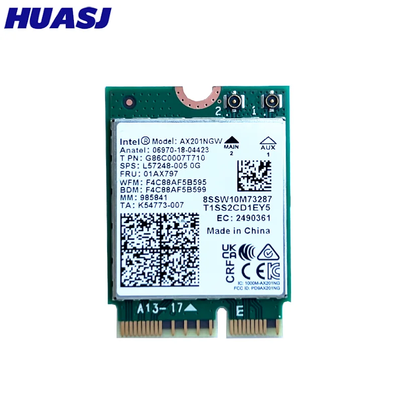 Banda dupla 2400mbps sem fio wi-fi 6 intel ax201 para bluetooth 5.0 ngff chave e cnvo 2 cartão wifi ax201ngw 2.4ghz/5ghz 802.11ac/ax