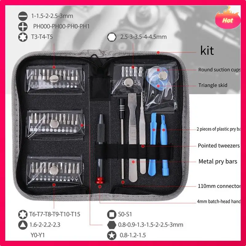 

49 Pieces Of Mobile Phone Maintenance Tool Set-Flower-Shaped Triangular Precision Screwdriver Set Easy To Use
