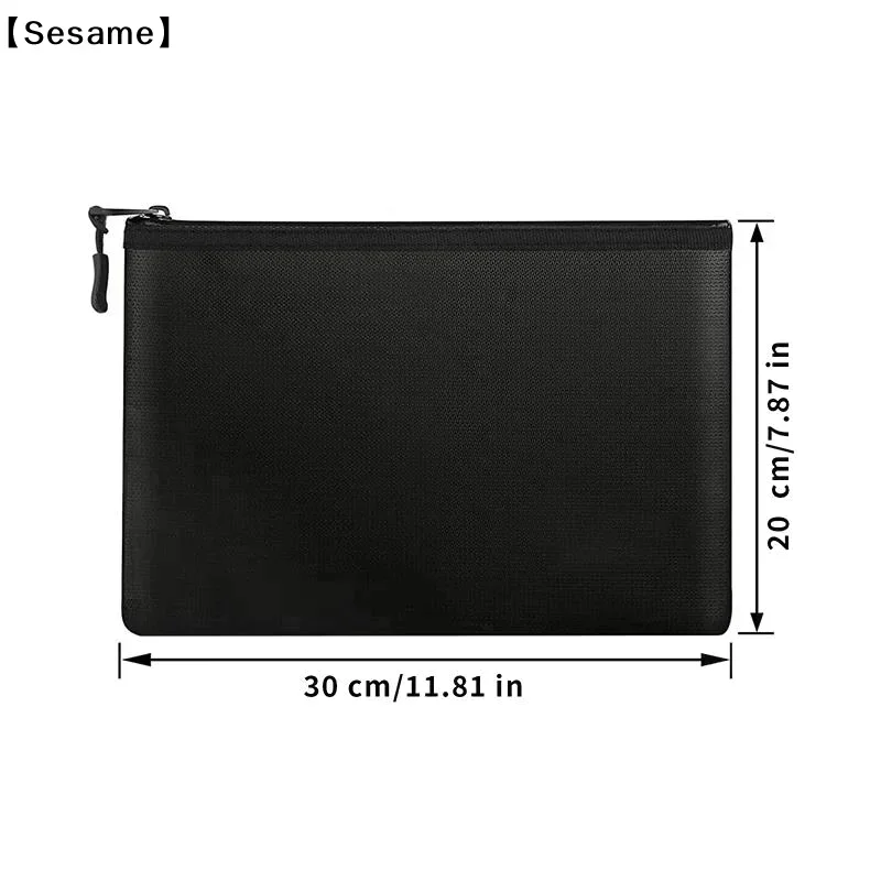 Portable Small Fireproof Waterproof Bag for ID Card Storage Zipper Pocket Document Organizer for Safety