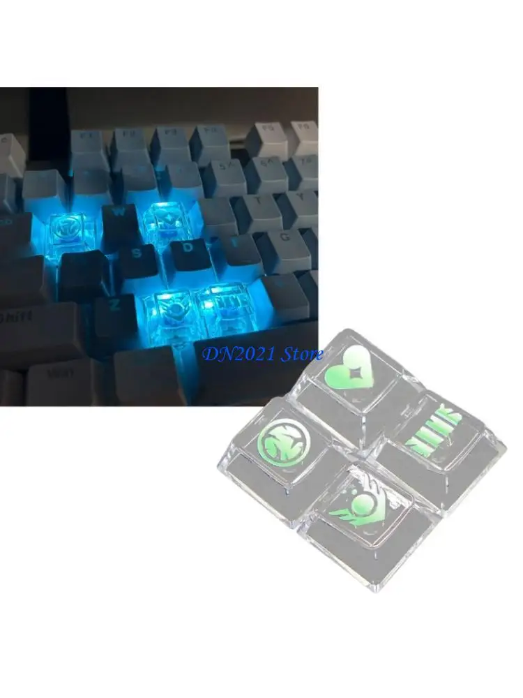 

F3KE High Translucent Clear PC Keycaps Original Height For Mechanical Keyboards