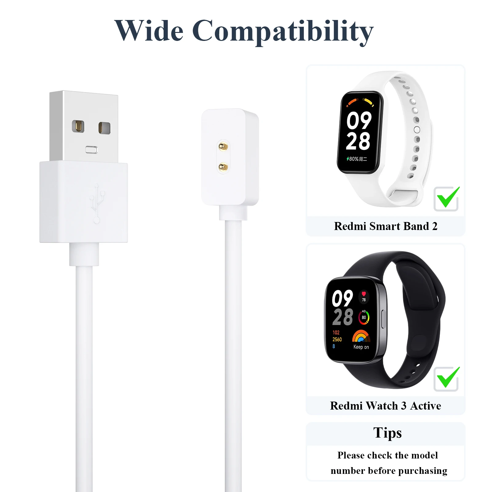 USB-Ladekabel für Xiaomi Mi Band 8/9/10 Pro, aktiver magnetischer Ladeadapterständer für Redmi Watch 4/3 Active/Band 2 Kabel – Detail 6