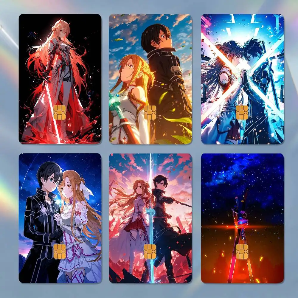 

Anime SAO S-Sword Art Online HD Waterproof Card Skins Protective Stickers for Credit Bank Game Cards