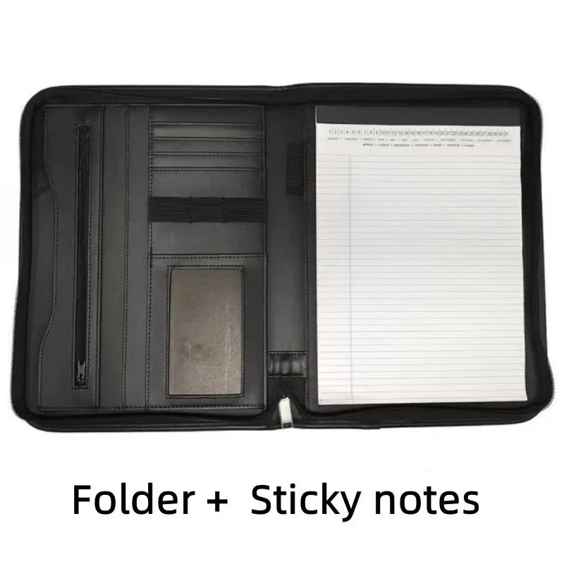 Mapa A4 Pu Lederen Business Manager Met Rekenmachine Rits Mapa Kantoor Escola Benodigdheden Multifuncional Mapa Padfólio