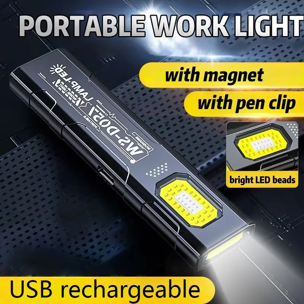 Powerful Mini Security flashing work light warning light strong light mini portable outdoor maintenance emergency EDC flashlight