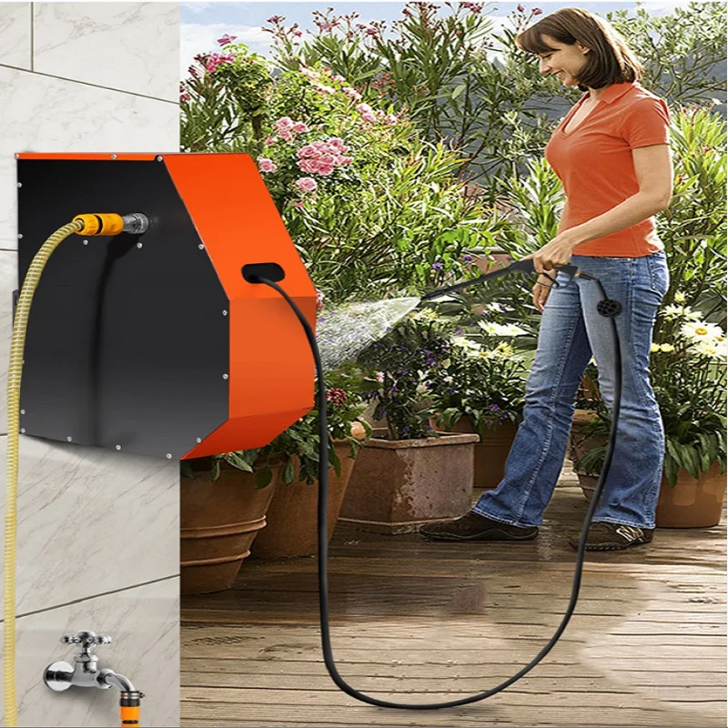 

DTWA5-0017 Factory direct sale rewindable garden hose reel wall mounted automatic retractable hose reel water car wash equipment