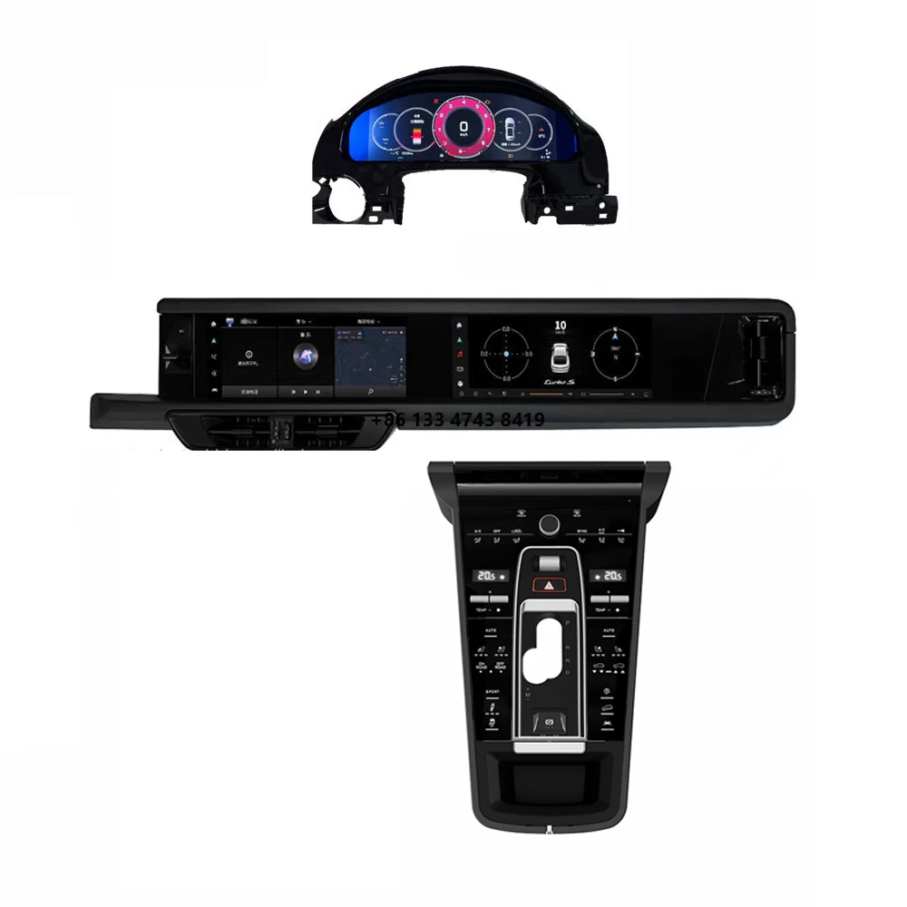 

24.6-Inch Dual Screen Car Upgrade Kit Android Multimedia Digital Dashboard Console Panel for 2011-2017 Center Console Panel