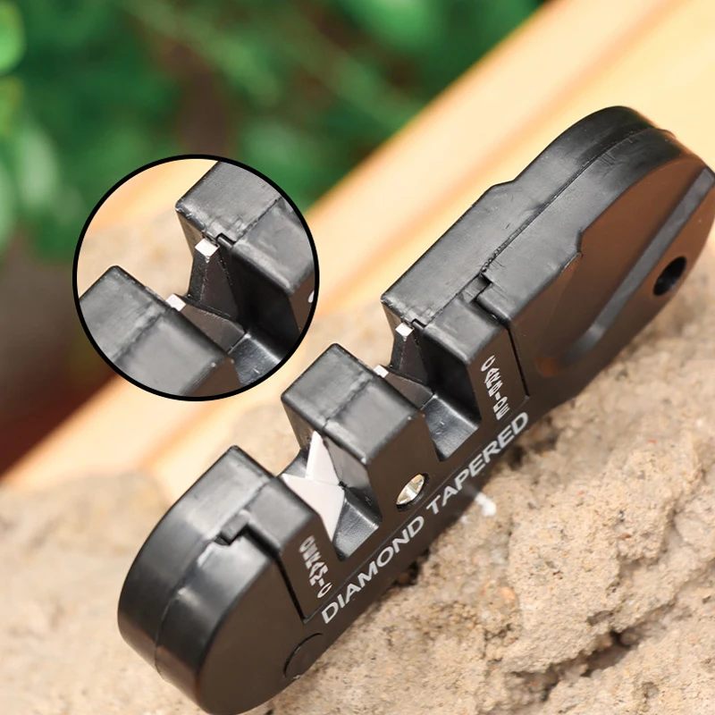 4-in-1 แบบพกพา Sharpening เครื่องมืออเนกประสงค์กลางแจ้งแบบพกพาทังสเตนเหล็กบดเครื่องมือมีดพับเครื่องบด Stick