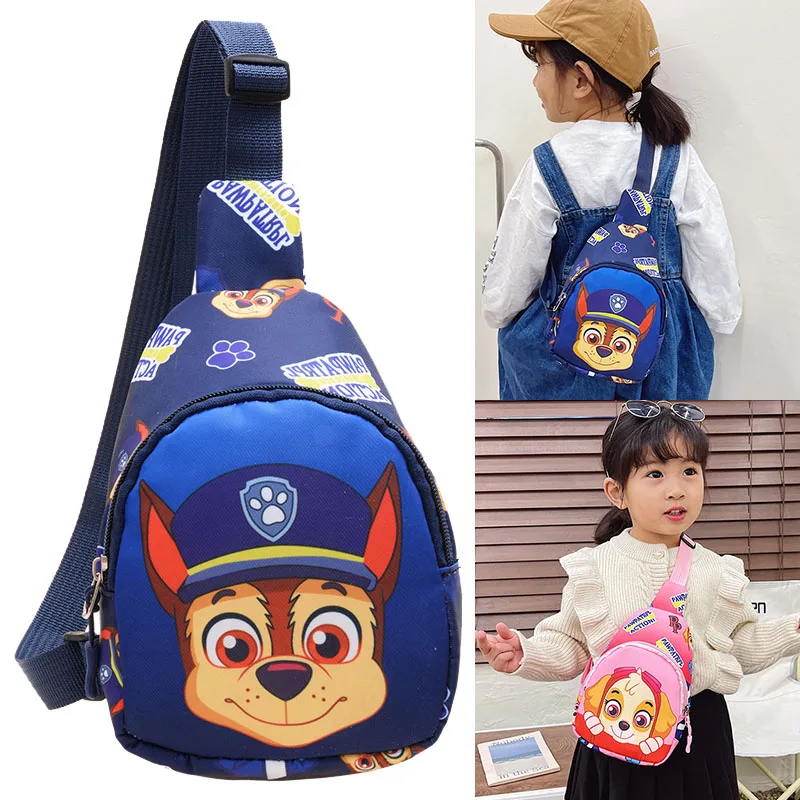 Paw Patrol Peito Bag para crianças, Mochila dos desenhos animados para crianças, Bolsas de ombro casuais ao ar livre, Anime Chase, Skye Cross Bag, brindes para crianças