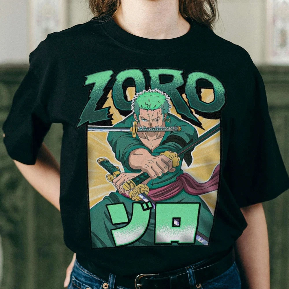One Piece - Roronoa Zoro Three-Sword Style Adult T-Shirt - Black - Officially Li