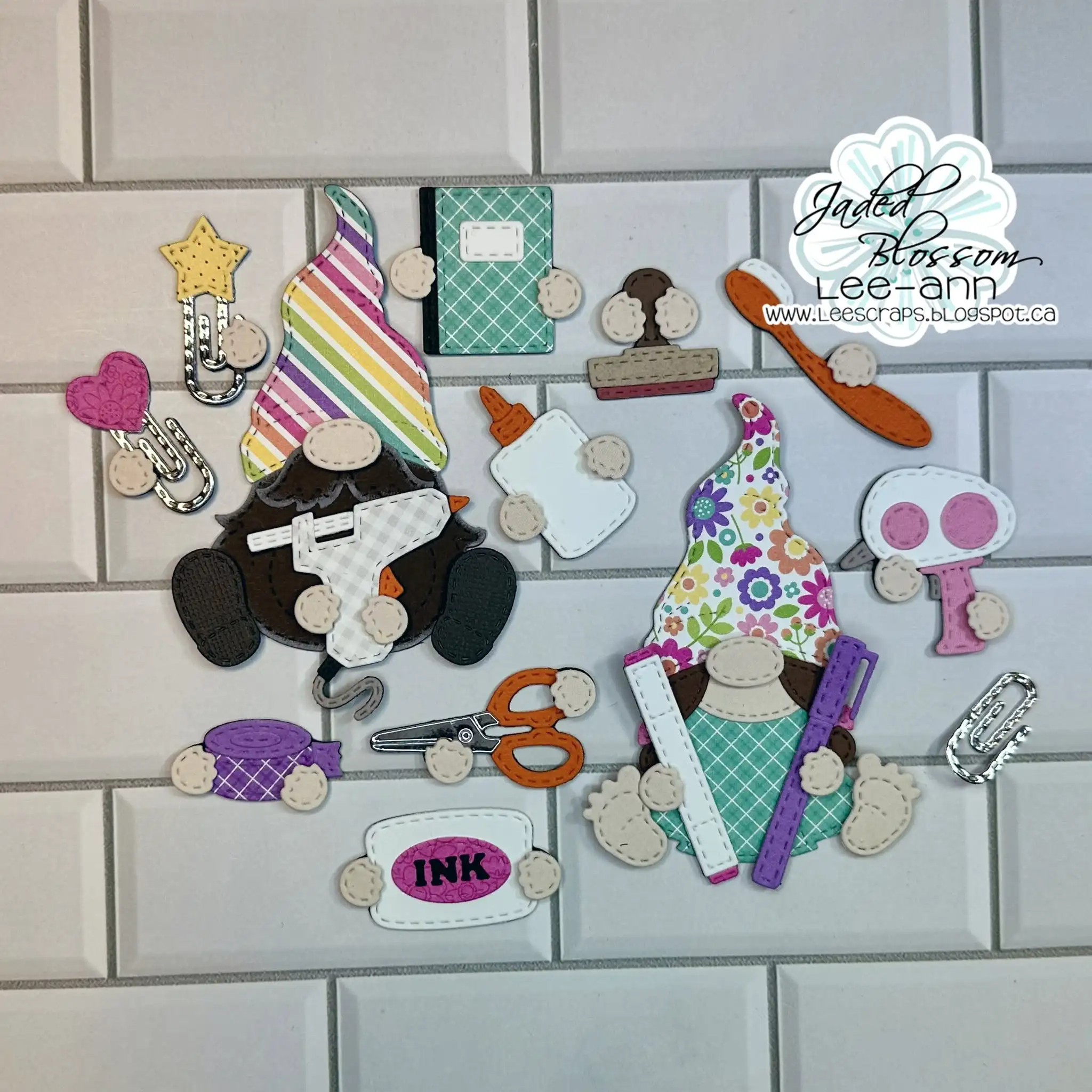 July 2026 New Jaded Blossom Gnome Dies: Crafty Add Ons Coffee Mug Metal Cutting Dies and Stamps for DIY Handmade Scrapbook Card