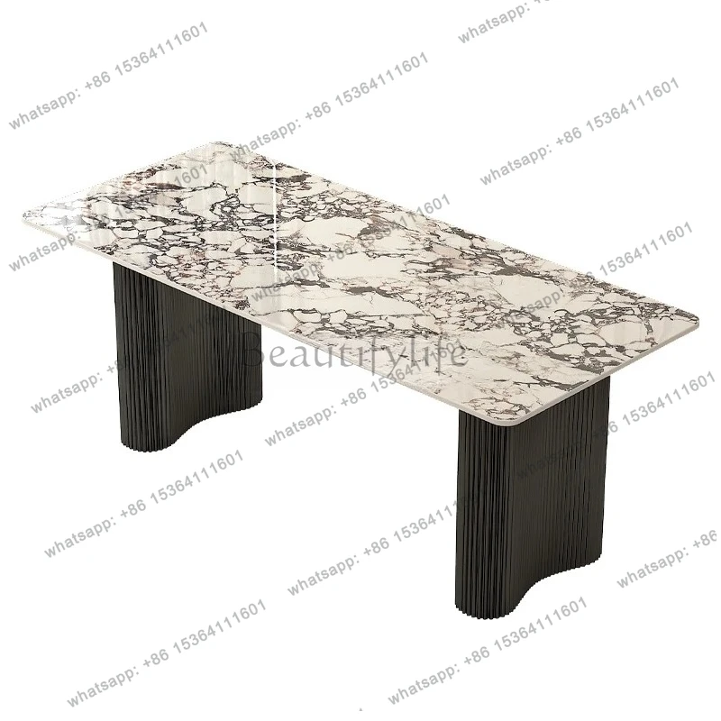 rock slab dining table light luxury simple modern living room high-end dining table home dining room table and chairs
