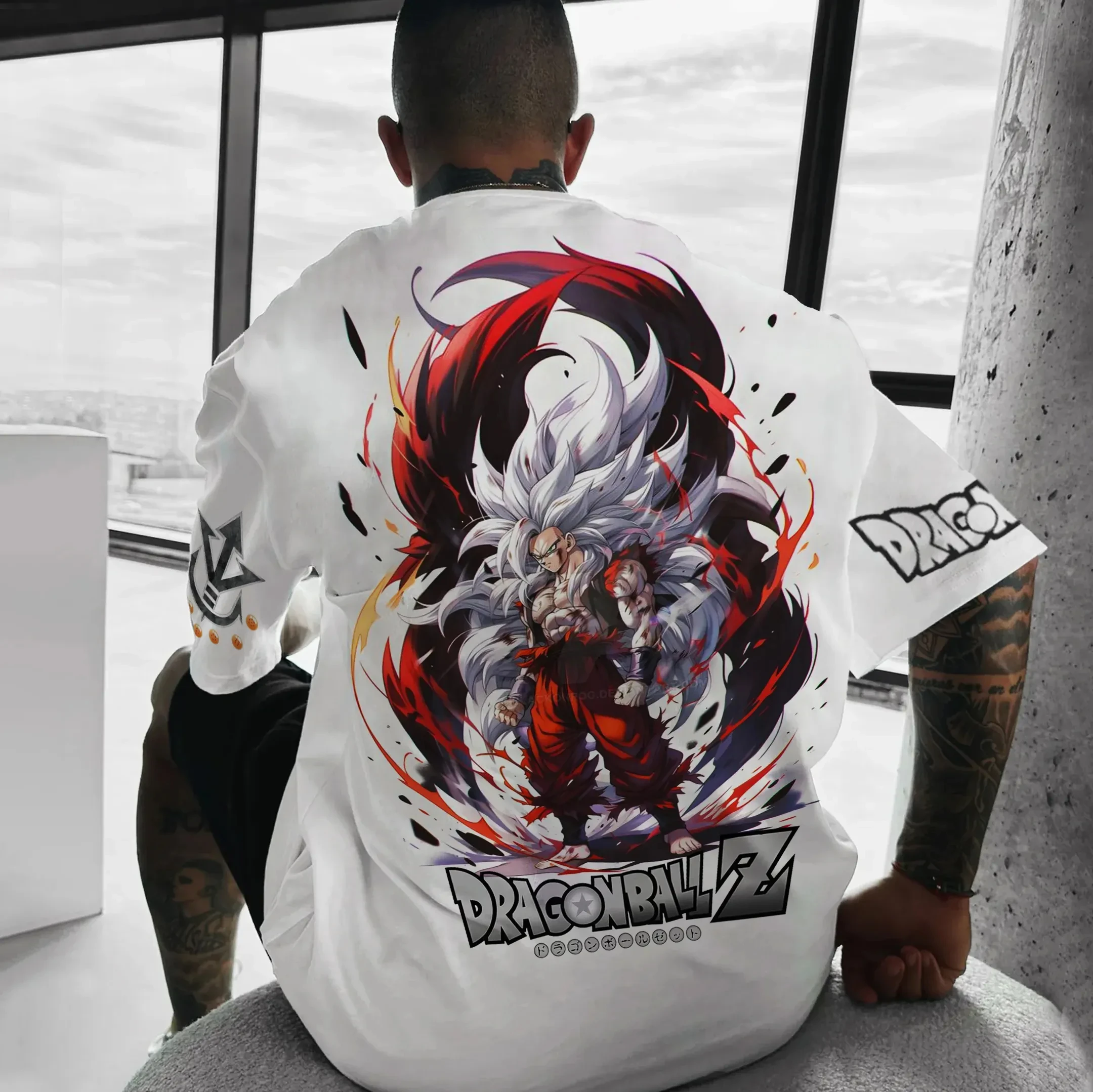 Dragon Ball Goku-camisetas de algodón con estampado de manga corta para hombre y mujer, camisetas deportivas transpirables holgadas con cuello redondo Ins
