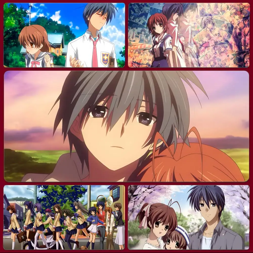 

anime touching C-Clannad Mouse Pad Large Gaming Mousepad with Stitched Edges Thickened Desk Mat PC