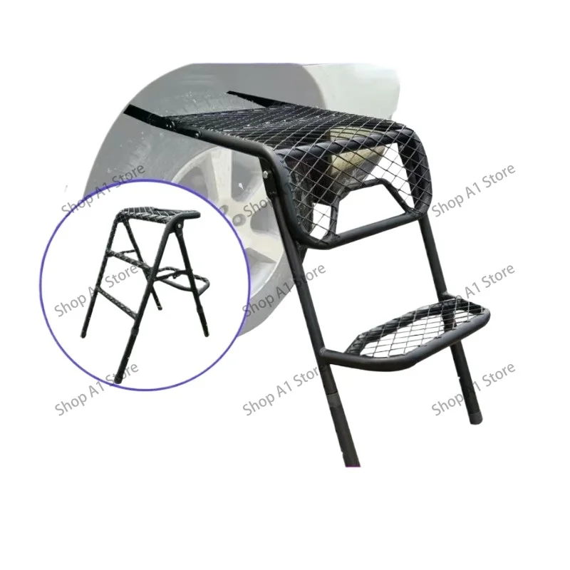 Outdoor Folding Ladder and Table Combination with Durable Lightweight Structure,Multi-Functional Camp Tool for RV Travel,Camping