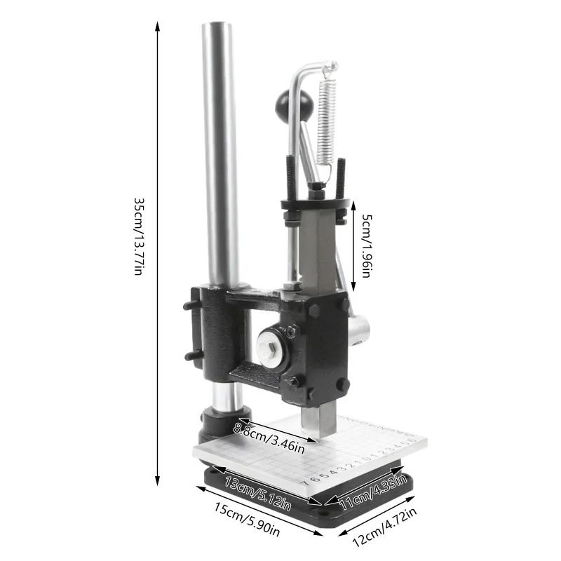 Manual Press Puncher Leather Craft Imprinting Machine Leather Craftsmen Tool for Punching, Pronging, and Stamping Processes
