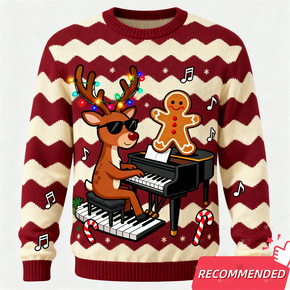 2025年秋 大人子供用 アグリークリスマスセーター メリークリスマス 面白い恐竜 ホリデー クルーネック プルオーバー ジンジャーブレッドマン スウェットシャツ