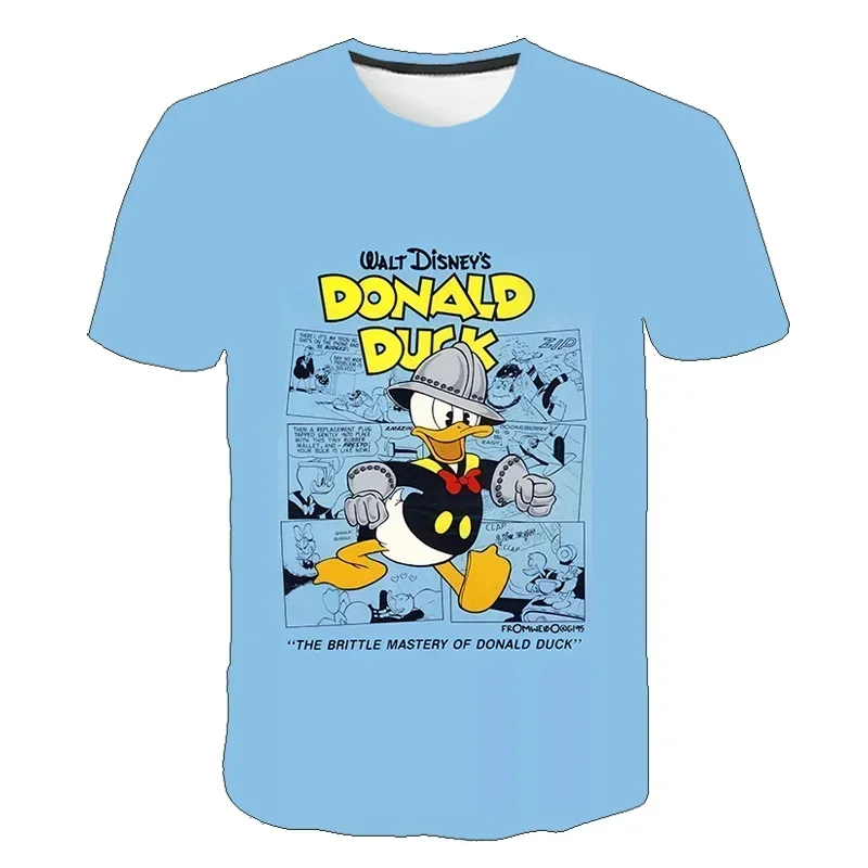 

Disneyt Mickey Mouse Donald Duck Short Sleeve T-shirt Girls Boy TShir 3D Print Children's Cartoon Kids Clothes Cute Baby Tops