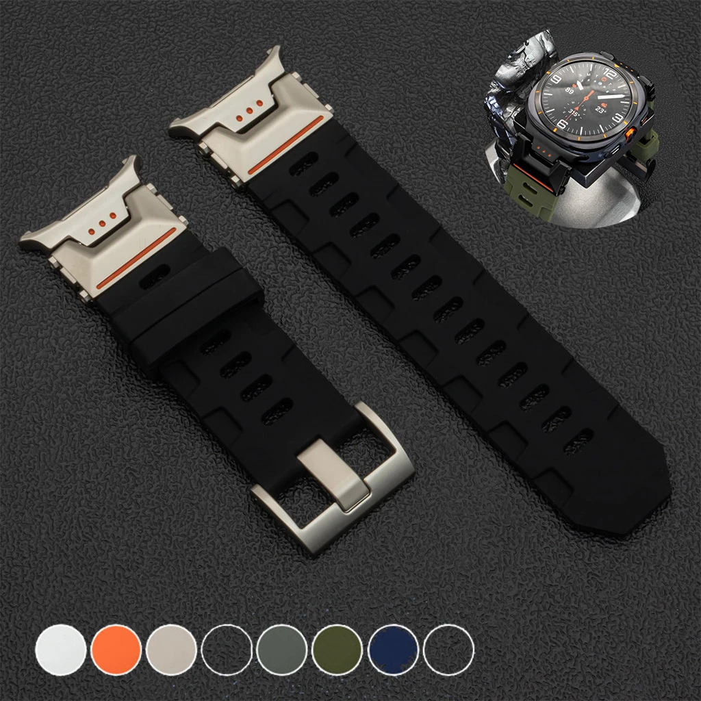 

Мягкий силиконовый ремешок для Samsung Galaxy Watch Ultra 47 мм, роскошный мужской спортивный ремешок для Galaxy Watch Ultra, браслет с изогнутым концом без зазоров