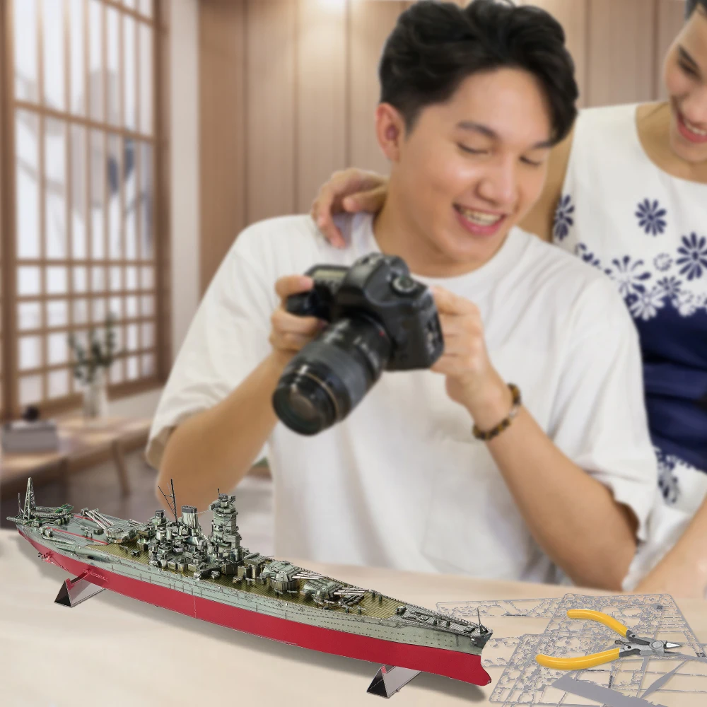 Piececool 3D Metal Puzzle Musashi Battleship Assembly Model Kits Jigsaw DIY Toys Brain Teaser Gifts for Adult