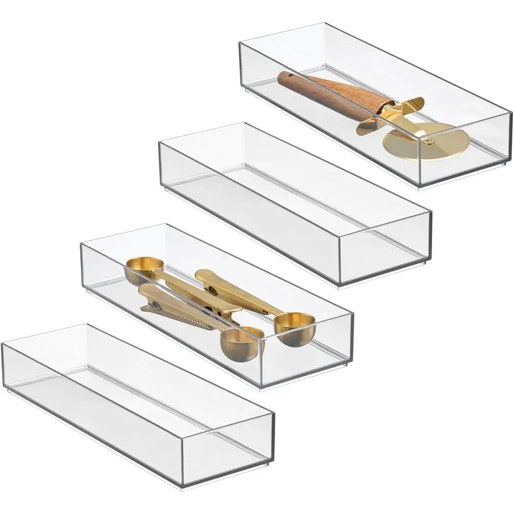 

Органайзеры для ящиков Clarity, для кухни и ванной, для столовых приборов, лопаток, гаджетов, большой набор из 4 штук