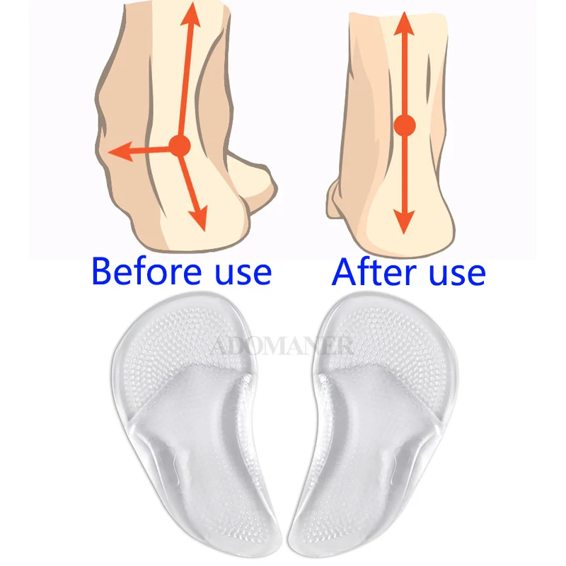 Adomaner Gel Arch Plantari Zerbino 3/4 Arco di Sostegno Pad Piedi Piatti Flatfoot Solette Ortopediche Inserti Corrector Strumento di Cura Del Piede