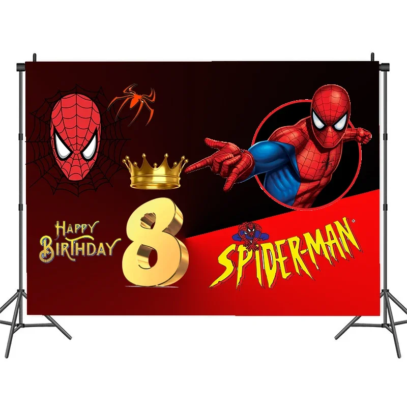 Marvels Spiderman Backdrop Party Decoration Spider Man Backgroud Birthday Baby Shower Cloth Supplies Kids Photography Back Drop