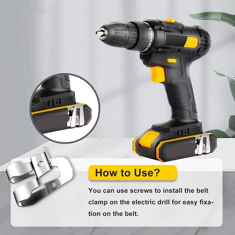 8-teiliger Gürtelclip für Ryobi aus silbernem Edelstahl für Ryobi und Ridgid 18-Volt-Werkzeuge 633586002 , Für Ryobi Dewalt
