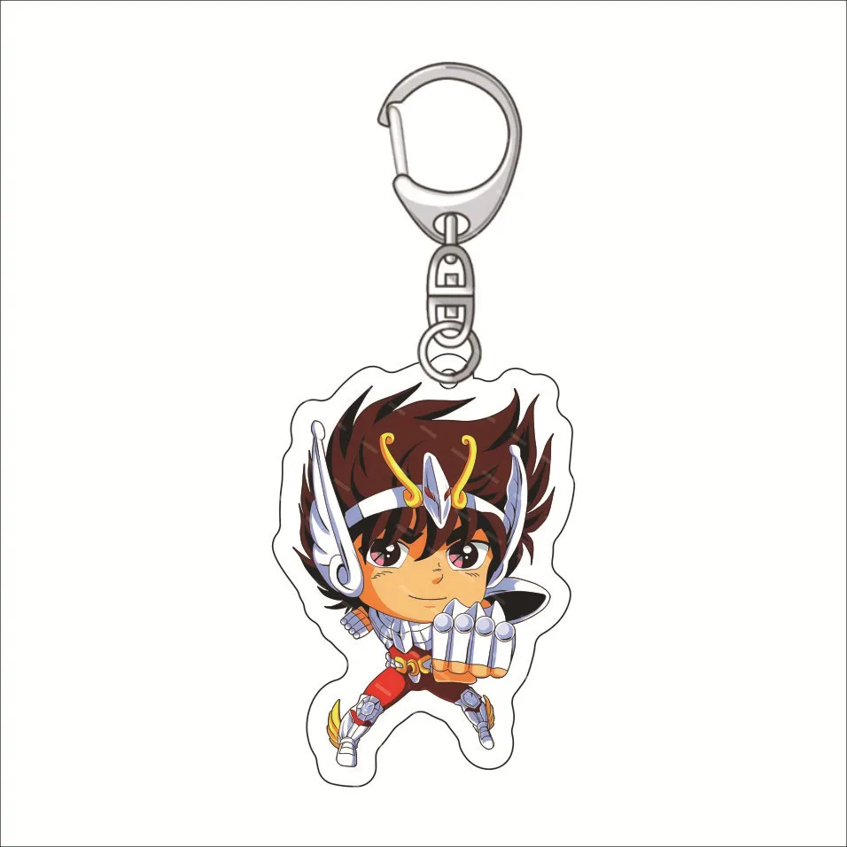 Saint Seiya Keychain Saori Kido Hyoga Shiryu Ikki Anime Acrylic Pendant