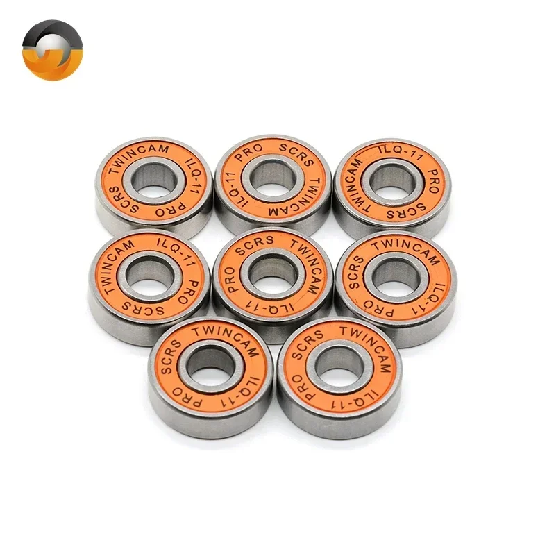 

8PCS 608RS ILQ-11 8x22x7mm Bearing ABEC-9 Durable Less Friction Steel Bearings For Skateboard Inline Skates Wheels Orange Sealed