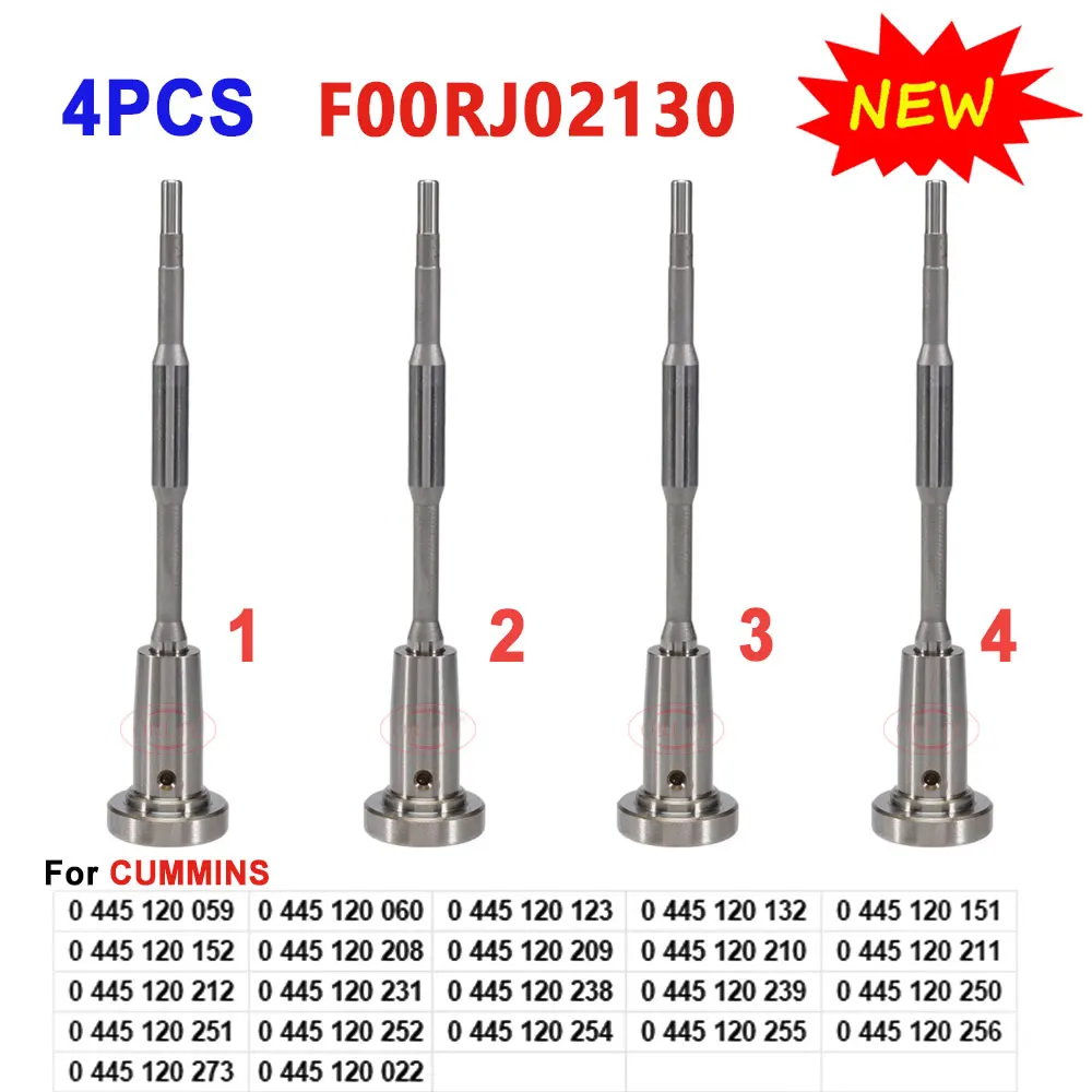 

4PCS ORLTL F00RJ02130 New Control Valve F 00R J02 130 For Cummin Injector 0445120007 0445120022 0445120059 0445120212 0445120134