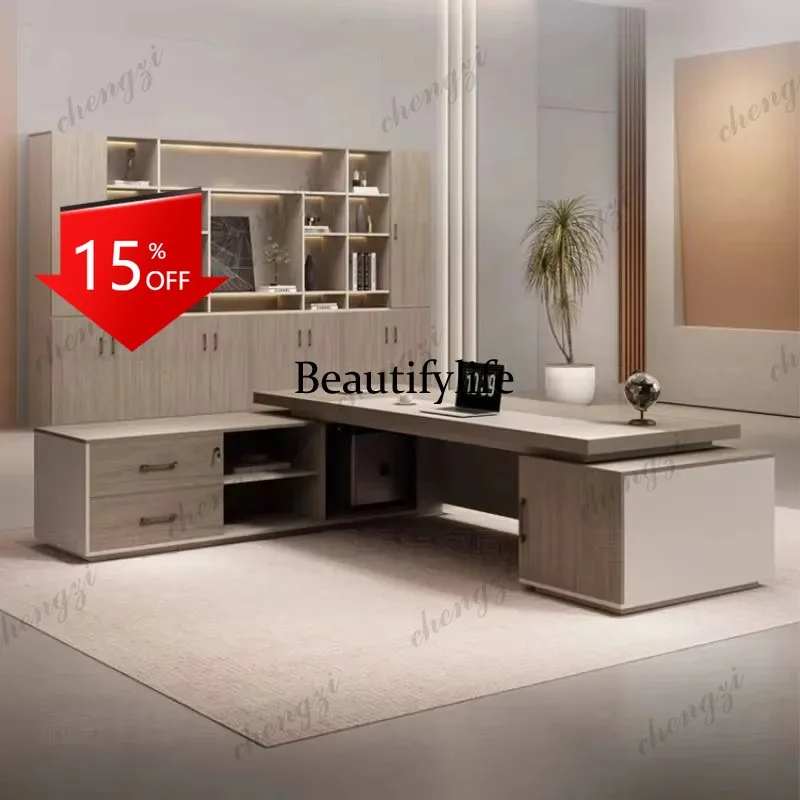 G153 Upgrade Large Box Office Table Aesthetic Luxury Writing Study Office Desk Specialty Executive Mesa De Escritorio Furniture